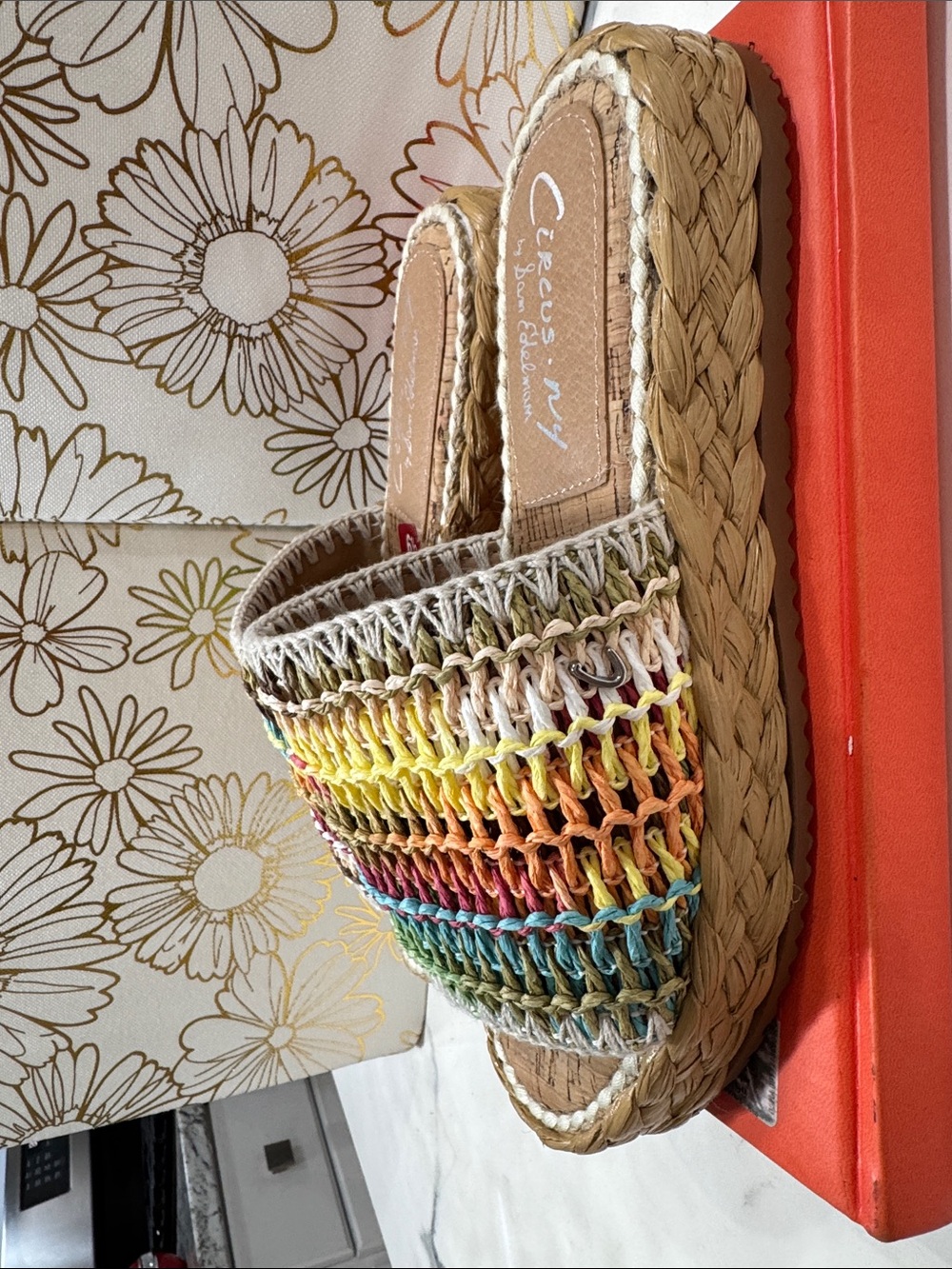 Circus by Sam Edelman Rainbow Woven Espadrille Slide - Natural